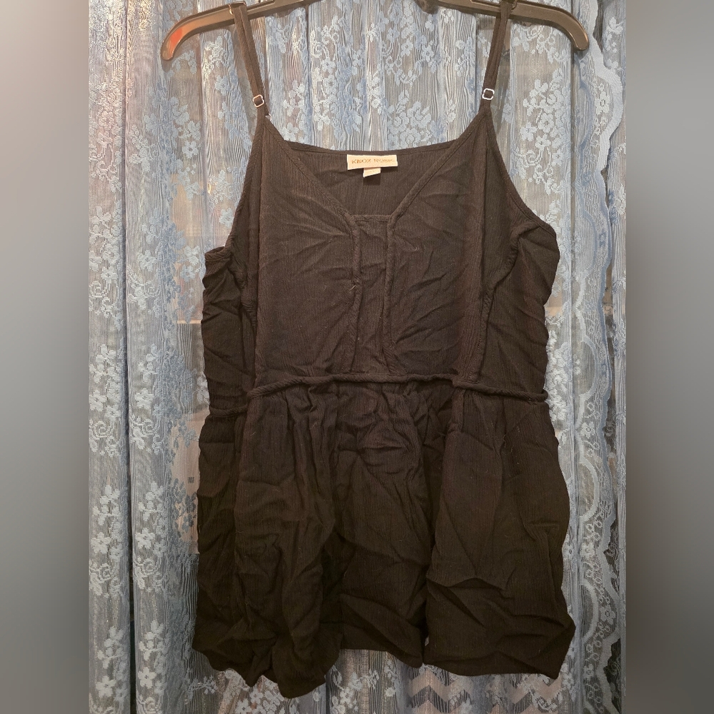Knoxville Rose Black Adjustable Tank Top